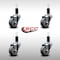 Service Caster 3'' SS Thermoplastic Rubber Wheel Swivel 1-1/4'' Expanding Stem Caster Set, 4PK SCC-SSEX20S314-TPRB-114-4 - alternate 3